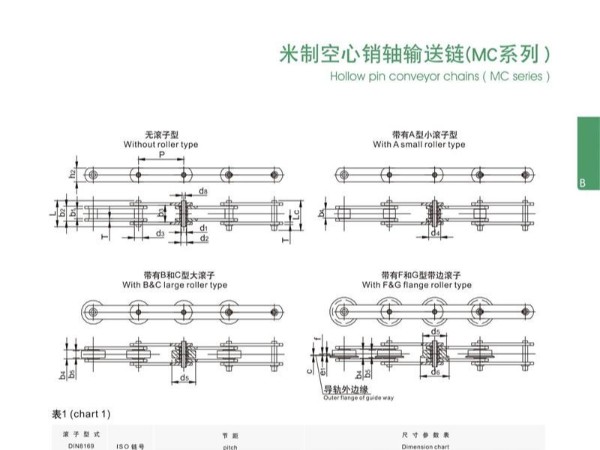 米制空心銷軸輸送鏈