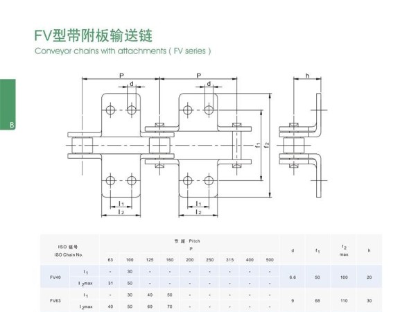 FV型帶附板輸送鏈